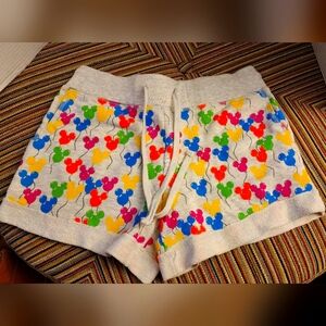Womens Disney Shorts Size S Walt Disney Mickey Mouse Balloons Gray